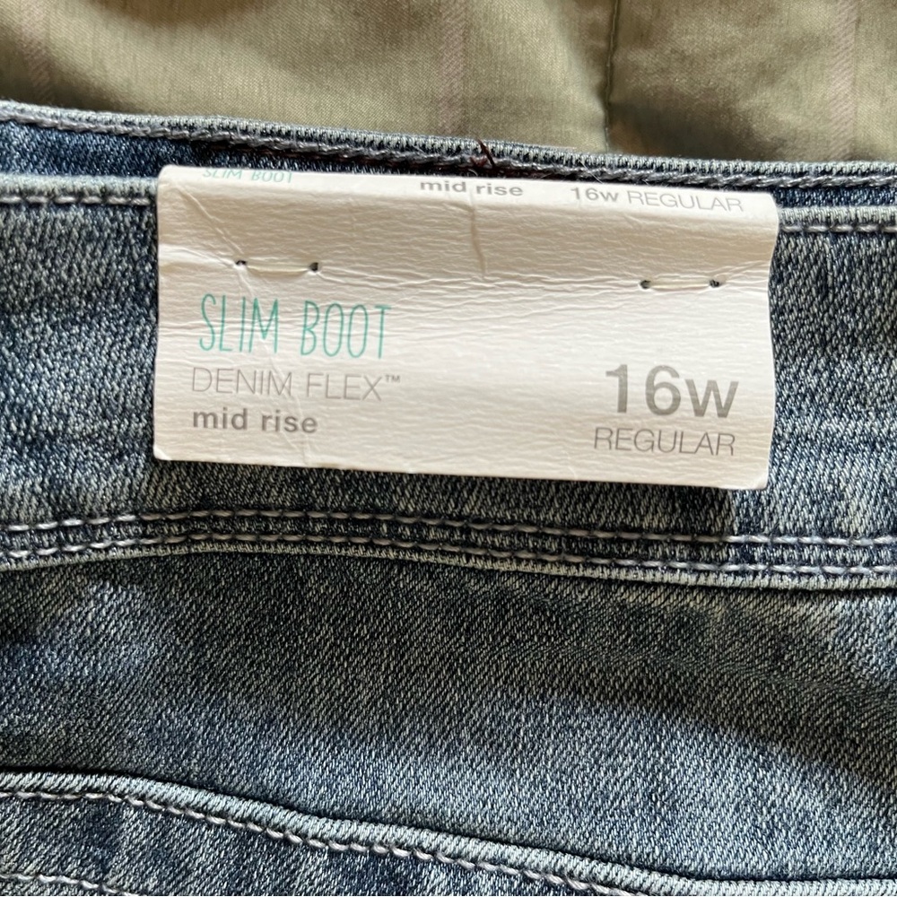 Maurice’s slim boot Denim Flex mid-rise blue jeans 16W regular length NWT - Picture 7 of 8
